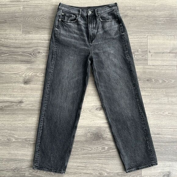 American Eagle Outfitters Denim - American Eagle Baggy Jeans Sz. 8 SHORT Straight Stacked Leg Gray Wash Grunge 90s